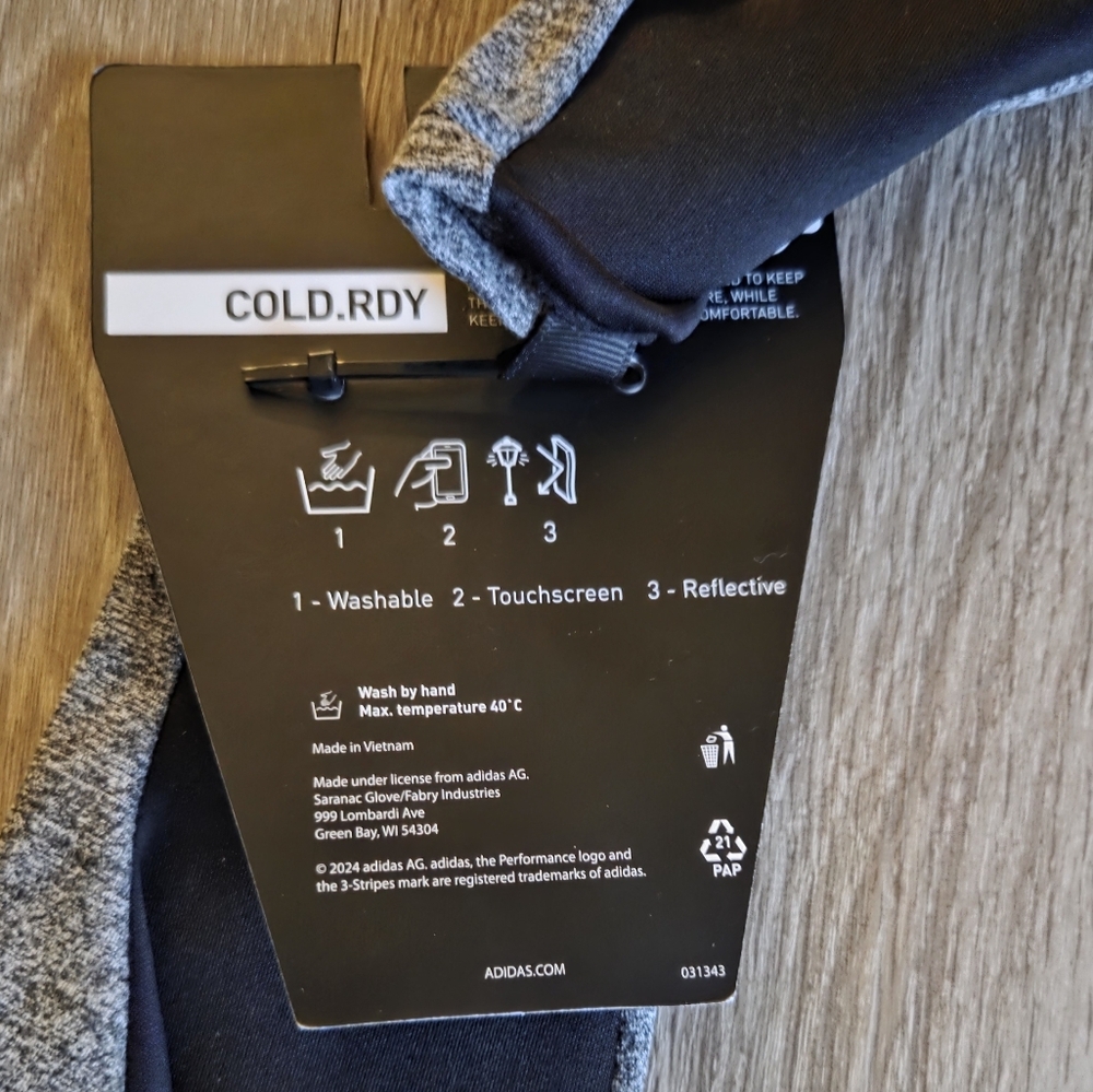 NEW Adidas Running Gloves - Picture 2 of 5
